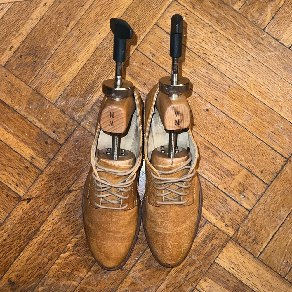 Frye Cognac Leather Lace Up Derby Oxfords Low Heel - Women’s 8.5 - Picture 2 of 8